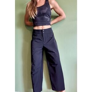 Babette SF Wide Leg Crepe Lantern Pants Black